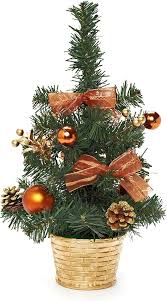 Julgran i plast med smycken – Guld & Koppar