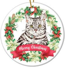Julkrans med Kottar och Katter - Keramisk Juldekoration
