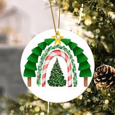 Dubbel Sided Regnbåge Ornament för Julgran - 8 cm