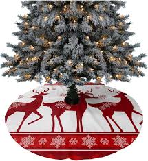 Blå Julgran Kjol med Älg och Snöflingor