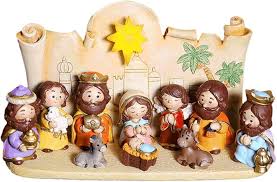 Julkrubba med Heliga Familjefigurer - 10 Delar