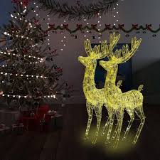 XXL Julrenar med 250 LED - 180 cm Varm Vit (2 st)