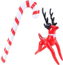 Uppblåsbara Julrenar och Godispinnar - 2-pack