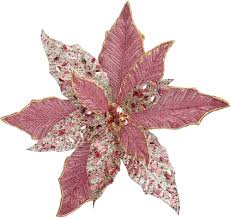 Glittrande Julstjärna med Blommor - 30 cm