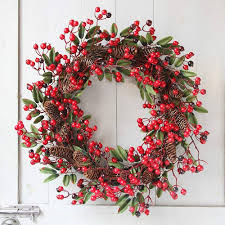 Röd Julkrans för Vardagsrum och Dörrar