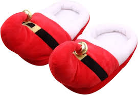 JUSTDOLIFE Jultofflor med Halkskydd och Klockor