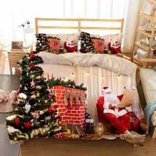 Meimall 3-delat Påslakan med Julmotiv - Tomte och Hus 135x220 cm