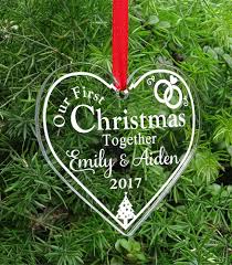 Hjärtformad Julgransprydnad: För Vår Första Jul Tillsammans