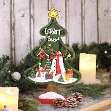 Julgran i trä - Dekorativ julskyltning 39 cm