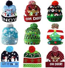 Julgodis: LED-ljus Julkepsar och Stickade Mössor