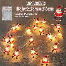 Eledreme Ljuskedja 2m med 20 LED Jultomtar