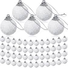 48 Mini Julbollar - Vita Julgransprydnader 3