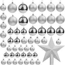 Belle Vous 50-pack Glittrande Julgranskulor - Blandade Storlekar