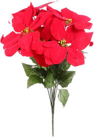 Konstgjorda Julblommor - Julstjärnor och Julrosor