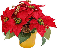 Julstjärna i Siden - Konstgjord Julblomma