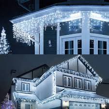 Isregn Ljuskedja Utomhus 9m - 240 LED Kall Vit Julbelysning