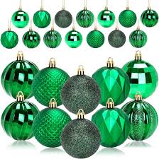 JULMELON 24 Gröna Julgranskulor med Ögla