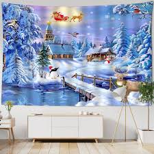 Julig Snöskog Tapet - Vinterlandskap för Hemmet