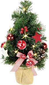 LED-dekorerad Minijulgran med Stjärnor