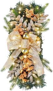 JUKIDS Förljusad Julslinga för Trappa - 45 cm