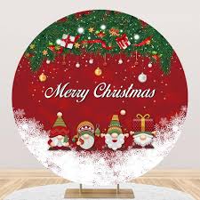 Julig Rund Spegel med Tomtar - 1 m Diameter