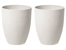 Set med 2 Vita Blomkrukor 43x52 cm