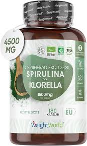 Ekologisk Spirulina & Klorella Kapslar - 180 St - 1500 mg Superfood