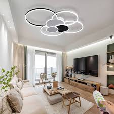 Modern LED Taklampa 100cm med Fjärrkontroll - Dimbar Svart