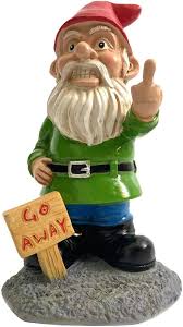 Rolig Trädgårdsstaty: Stygg Tomte i Harts