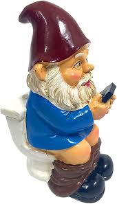 Rolig Trädgårdsbägare - Stygg Tomte Skulptur