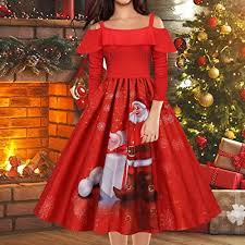 Julig Festklänning med Långärmar