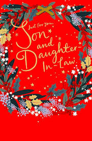 Julkort till Son och Svärdotter