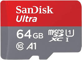 SanDisk Ultra 64 GB microSDXC-minneskort med SD-adapter och A1-app