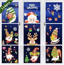 Julfönsterdekorationer - 8 Ark Klistermärken