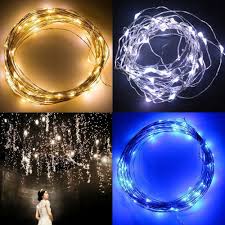 LD 10 m LED-ljuskedja i koppartråd för juldekoration