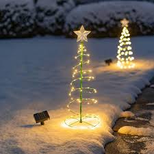 Spiral LED Julgranslampor med Solenergi och Metallstake