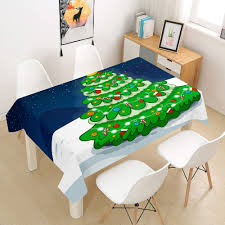 Julig vattentät bordsduk med granmotiv