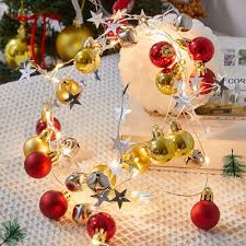 Julig Girlang med Lysdioder och Julbollar - 6