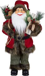 Stående Jultomte Viktor - Dekorativ Figur i Röd-Grön (60 cm)
