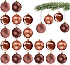 COM-FOUR® 24-pack Plastjulgranskulor - Dekorationer för Julgranen