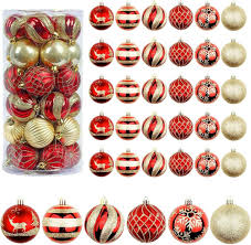 LATERN 30 st Röda och Guld Julgranskulor 6 cm