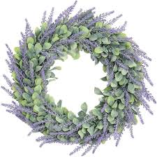 Konstgjord Lavendelkrans för Juldekoration