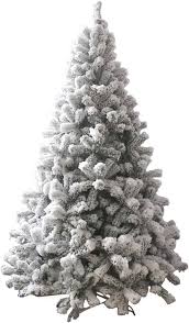 Vit Snöflockad Julgran - Inomhus & Utomhus