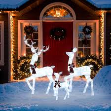 Upplyst Rådjursfamilj - 3-delad Juldekoration för Utomhus