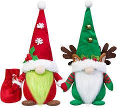 Handgjorda Grinch Jultomtar - 2-Pack Dekorationer