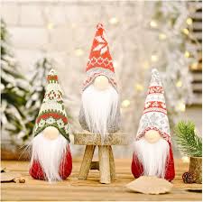 Handgjorda Jultomtar i Plysch - 3-pack