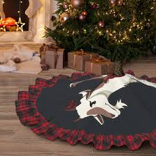 Brun Rutig Julgran Kjol 122 cm