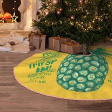 91 cm Julgran Kjol med Kardborre - Psykadelisk Ananas Citat