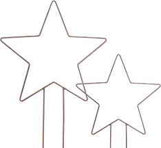 Roststjärnor i Metall - Trädgårdspinnar (2-pack) 81/63 cm
