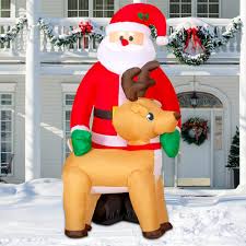 Uppblåsbar Juljultomte med Ren - 20 cm